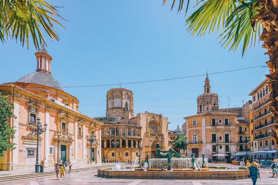 Plaza de la Virgen in Valencia, Spain